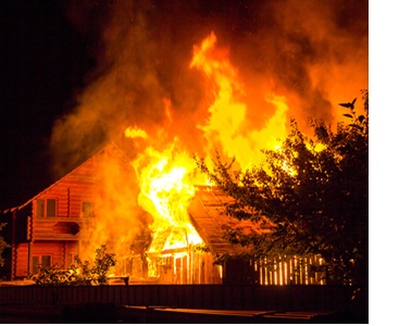 building on fire